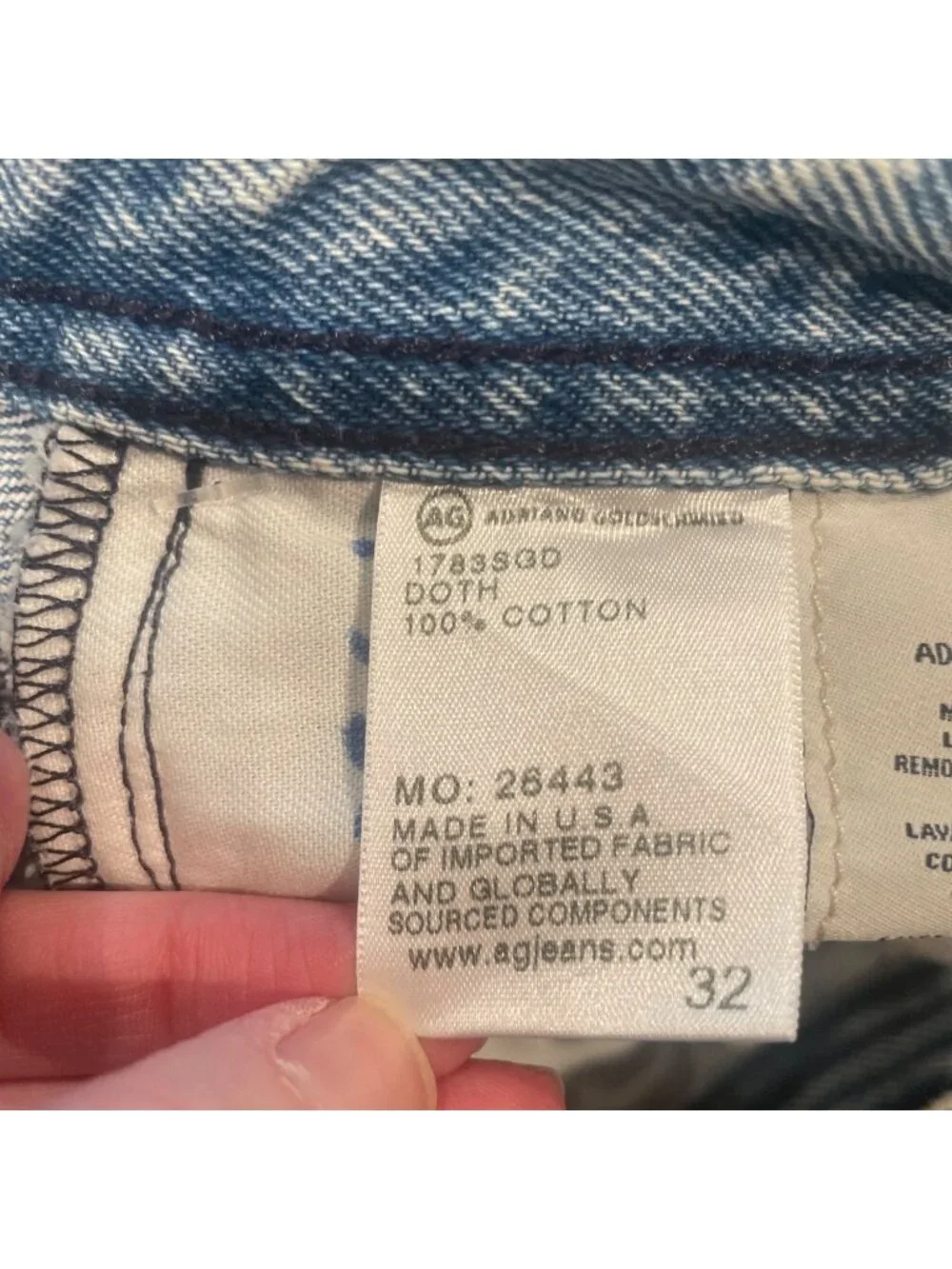 AG Tellis Modern Slim Jean Mens 32x33 Light Wash Denim DOTH Adriano Goldschmied